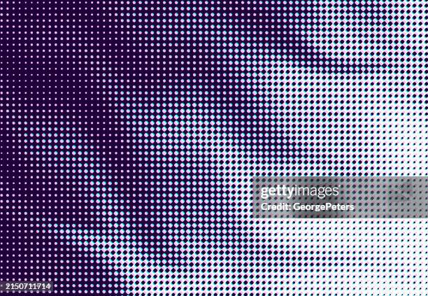 half tone dot pattern background with motion blur and glitch technique - silk screen frame stock illustrations