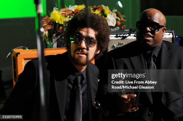 Danger Mouse, Brian Burton, Cee Lo Green of Gnarls Barkley on TV show Live From Abbey Road, Abbey Road Studios, London, 29th October 2006.