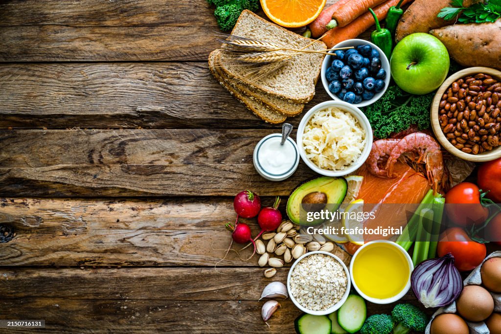 Gesundes Essen und ausgewogene Ernährung Grenze. Eiweiß, Kohlenhydrate, Ballaststoffe