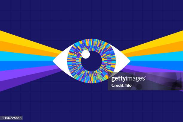illustrazioni stock, clip art, cartoni animati e icone di tendenza di concentrazione degli occhi intelligenza artificiale guardare l'attenzione - guardare con attenzione