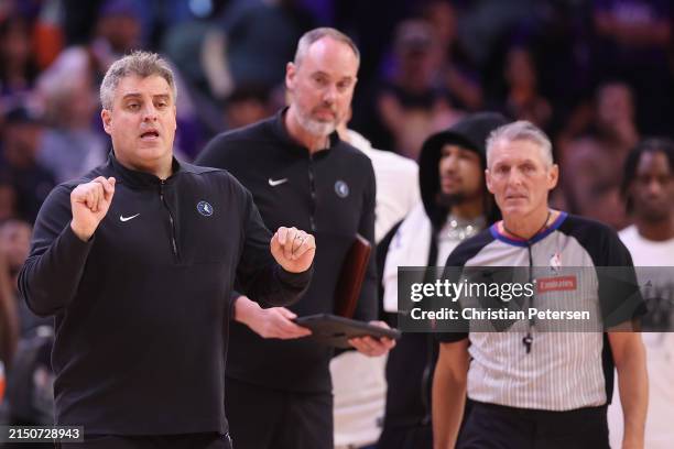 Assistant coach MicahNori of the Minnesota Timberwolves during the second half of game four of the Western Conference First Round Playoffs at...