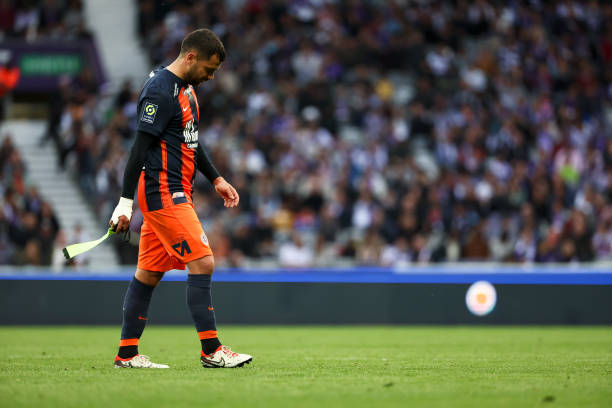 Teji SAVANIER during the Ligue 1 Uber Eats match between Toulouse and Montpellier at Stadium de Toulouse on May 3, 2024 in Toulouse, France.