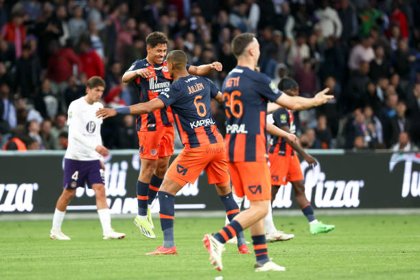 Khalil FAYAD during the Ligue 1 Uber Eats match between Toulouse and Montpellier at Stadium de Toulouse on May 3, 2024 in Toulouse, France.