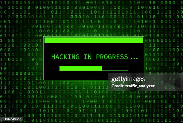 illustrazioni stock, clip art, cartoni animati e icone di tendenza di sfondo del codice verde - hacking in corso - codice binario