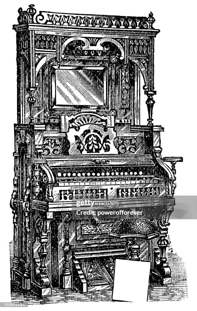 Majestic Parlour Reed Pump Organ By Cornish Piano Organ Company 19th