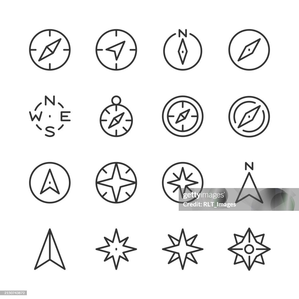 Kompass-Symbole — Monoline-Serie