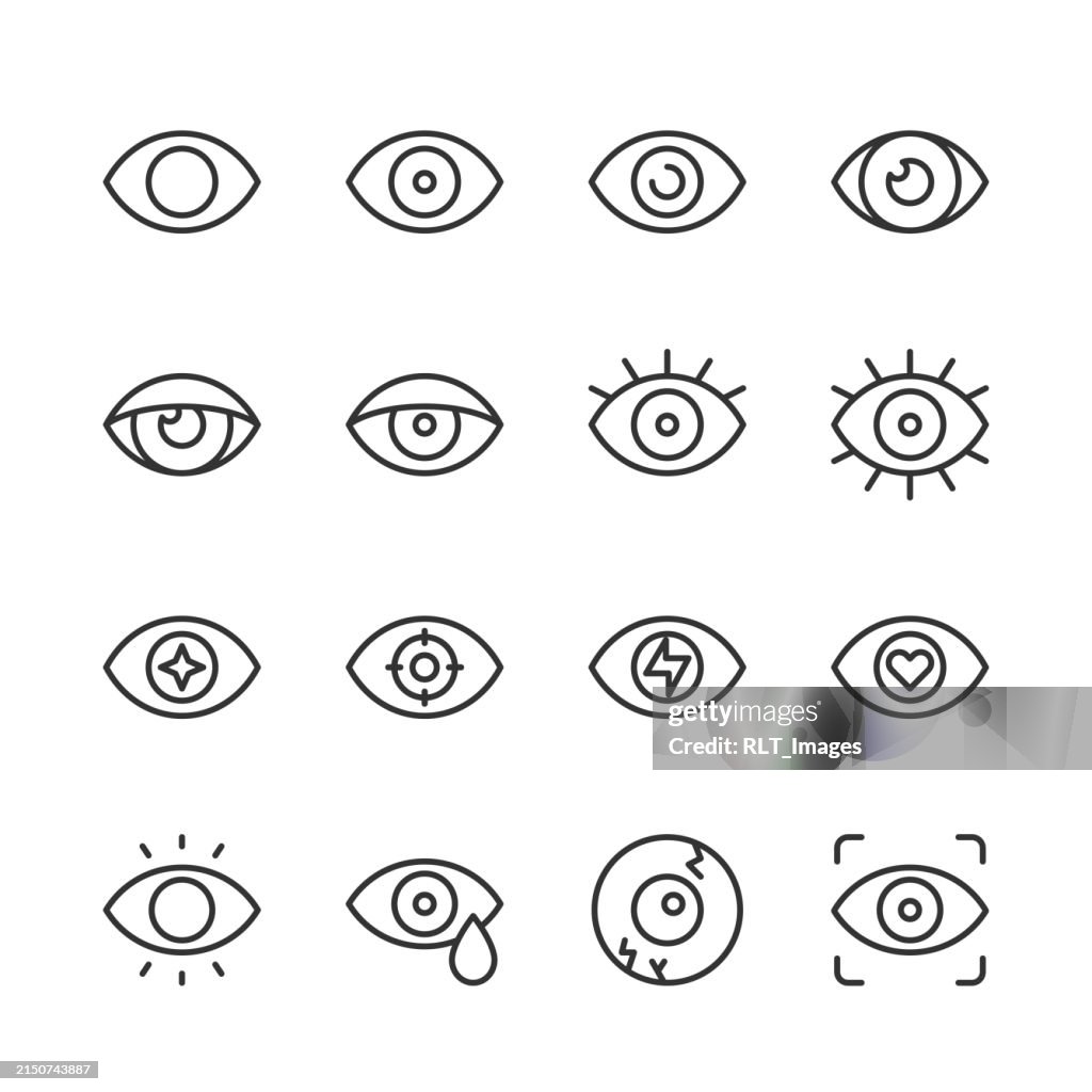 Augen-Icons — Monoline-Serie