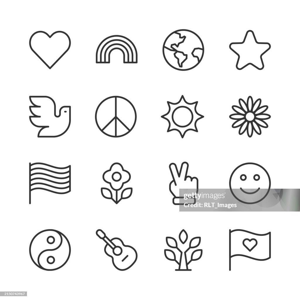 Peace & Love Icons – Monoline-Serie