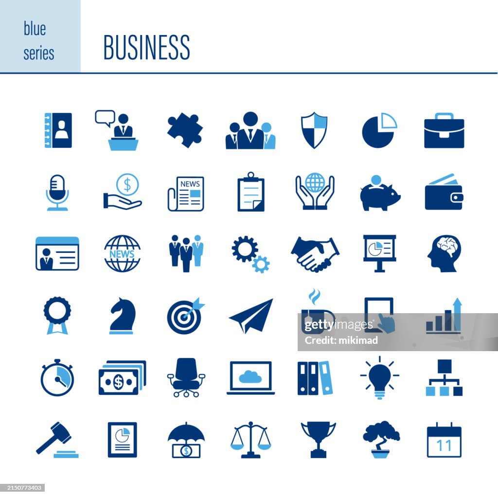 Business icon set. Flat design. Vector. Illustration.