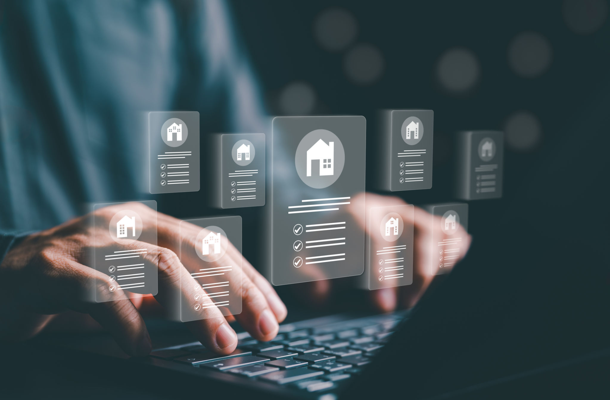 Real estate, property investment, asset management concept. People use computer to buy and sell houses through online websites. Choose the best property with your request and appropriate housing. Real estate, property investment, asset management concept. People use computer to buy and sell houses through online websites. Choose the best property with your request and appropriate housing.