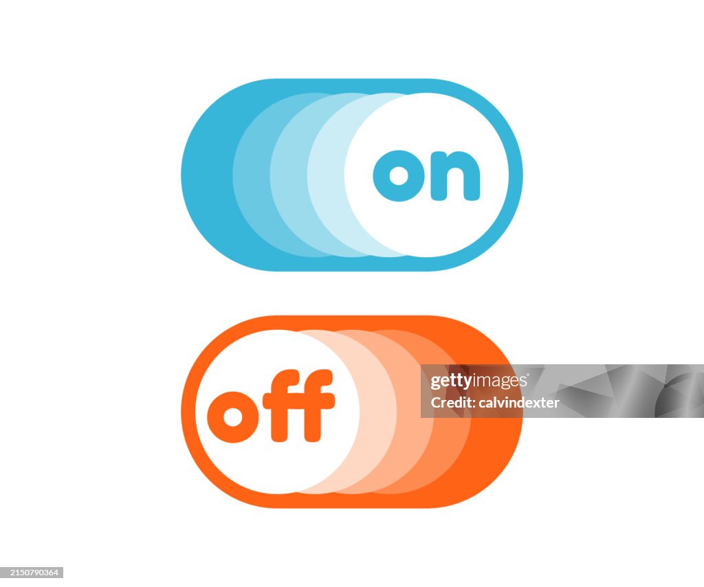 Turning On And Off Buttons Design High-Res Vector Graphic - Getty Images