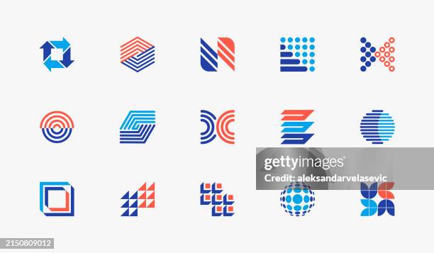 ilustrações de stock, clip art, desenhos animados e ícones de geometric icons design elements - fila arranjo