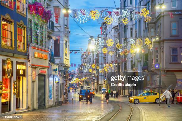 istiklal avenue in istanbul - istiklal avenue stock pictures, royalty-free photos & images