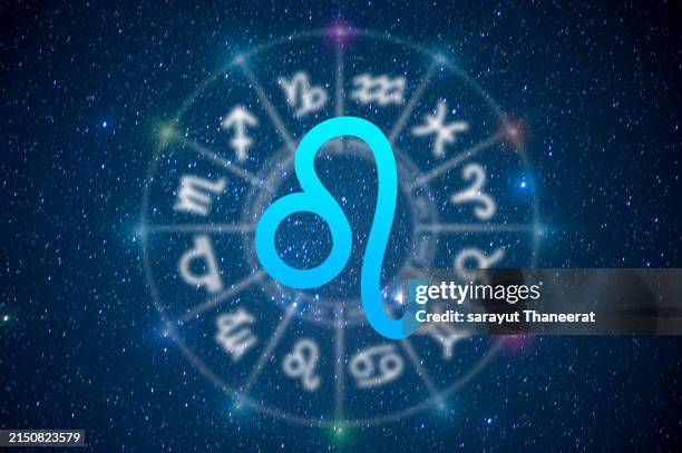 astrology and horoscope predictions aries symbol on stars in the universe background light - lejon bildbanksfoton och bilder