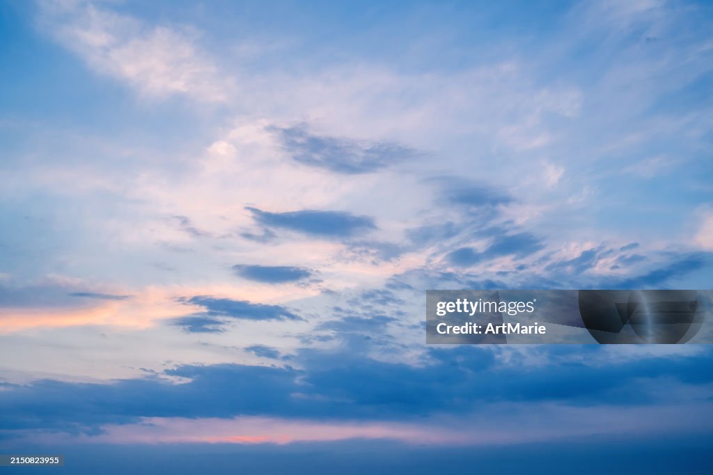 Clouds in the sky in sunset