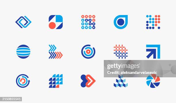 stockillustraties, clipart, cartoons en iconen met geometric icons design elements - modern