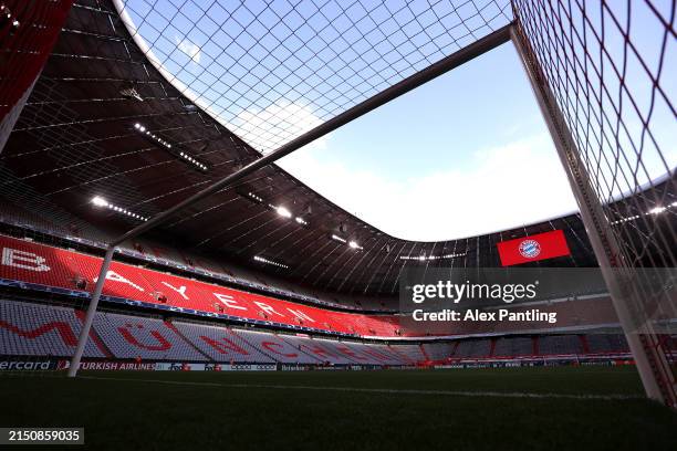 General view inside the stadium prior to the UEFA Champions League semi-final first leg match between FC Bayern München and Real Madrid at Allianz...