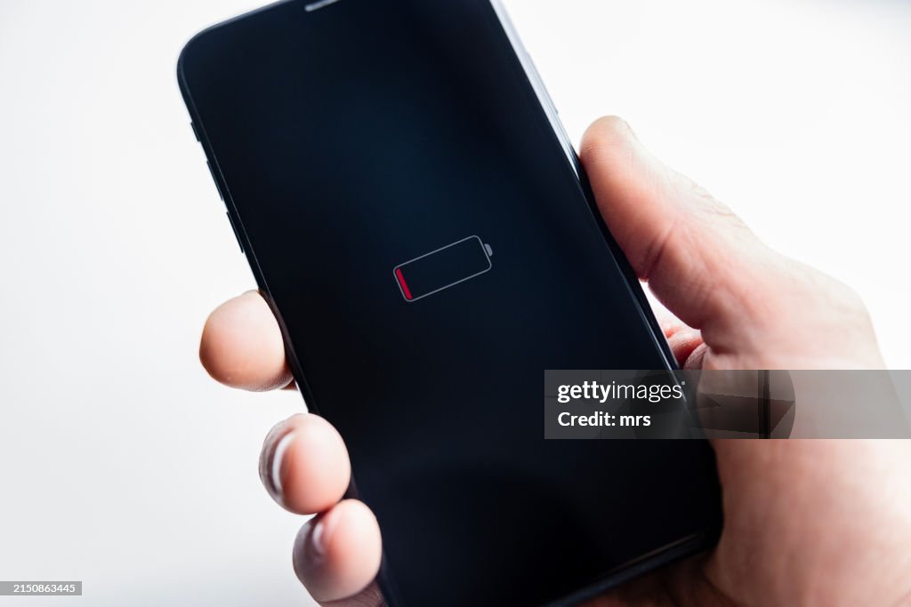 Mobile phone with a low battery