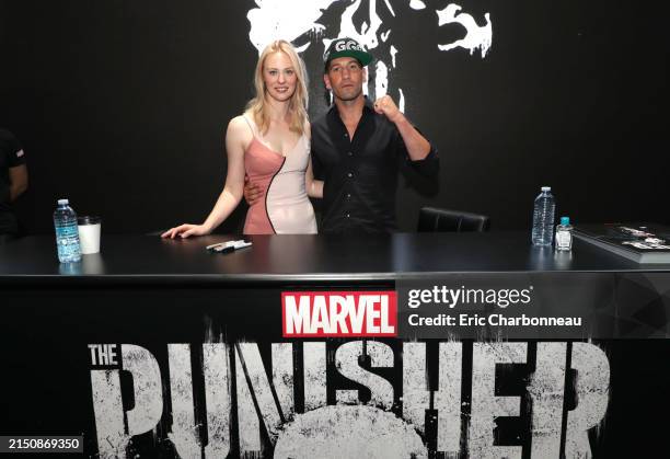 Deborah Ann Woll and Jon Bernthal seen at The Netflix Original Series 'Marvel's The Punisher' Booth Signing at 2017 Comic-Con, San Diego, CA, USA -...