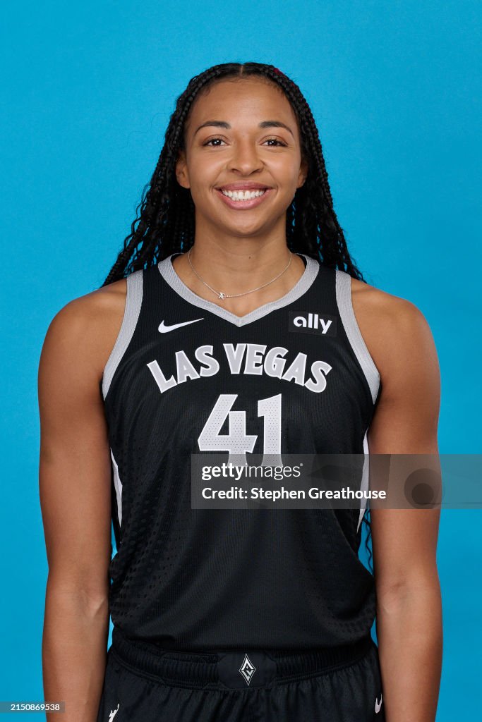 Kiah Rafferty Kiah Stokes of the Las Vegas Aces poses for a head shot during the ...