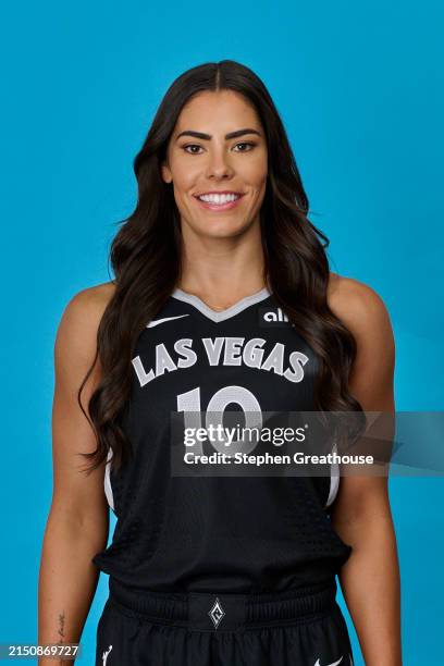 Kelsey Plum of the Las Vegas Aces poses for a head shot during the WNBA media day at Vu Studios on May 03, 2024 in Las Vegas, Nevada. NOTE TO USER:...