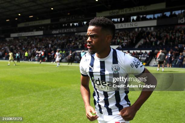 Grady Diangana of West Bromwich Albion moments before kick off during the Sky Bet Championship match between West Bromwich Albion and Preston North...
