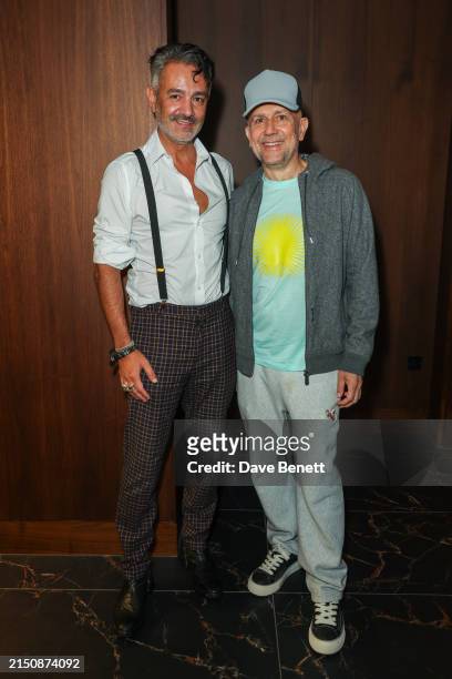 Tameem Antoniades and Marc Quinn attend Dylan Jones's and Mark Cecil's preview dinner at the new Samba Room at SUSHISAMBA on April 30, 2024 in...