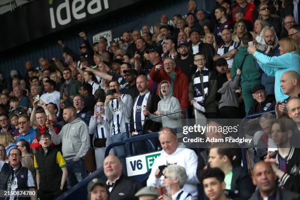West Bromwich Albion fans during the Sky Bet Championship match between West Bromwich Albion and Preston North End at The Hawthorns on May 4, 2024 in...