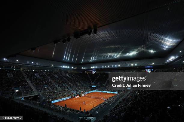 General view inside the court during the Men's Round of 16 match between Rafael Nadal of Spain and Jiri Lehecka of the Czech Republic on day eight of...