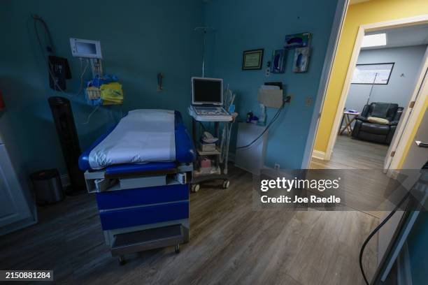 The examination room in A Woman's Choice of Jacksonville clinic, which provides abortion care on April 30 in Jacksonville, Florida. A six-week...