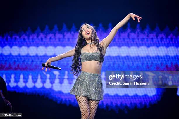 Olivia Rodrigo performs live at the 3 Arena on April 30, 2024 in Dublin.