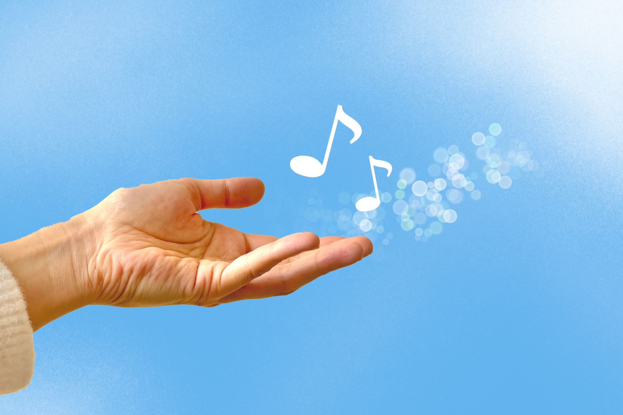 musical notes and blue sky musical notes and blue sky