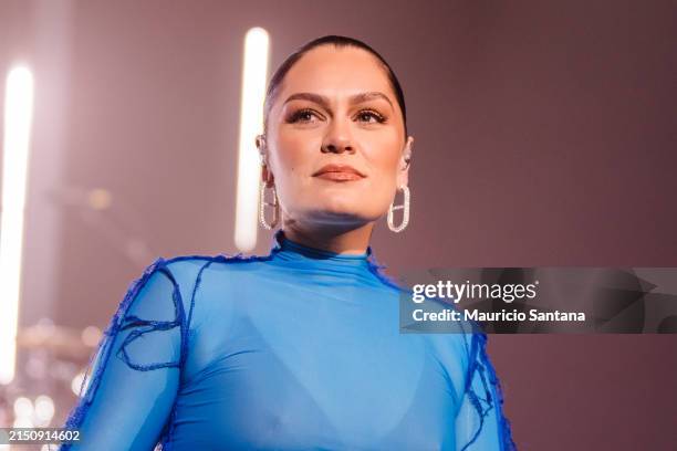 Jessie J performs live on stage at Espaco Unimed on April 30, 2024 in Sao Paulo, Brazil.