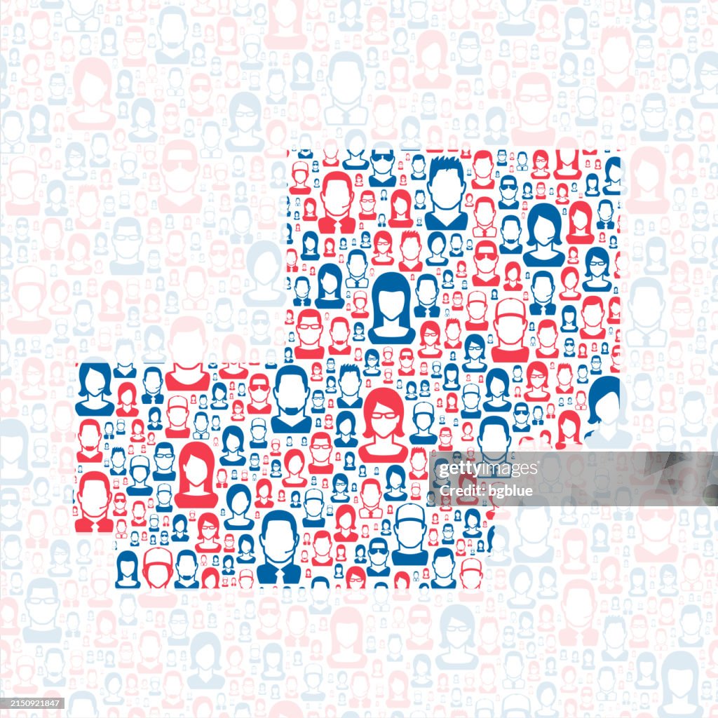 Meade County, South Dakota. Map with blue and red People