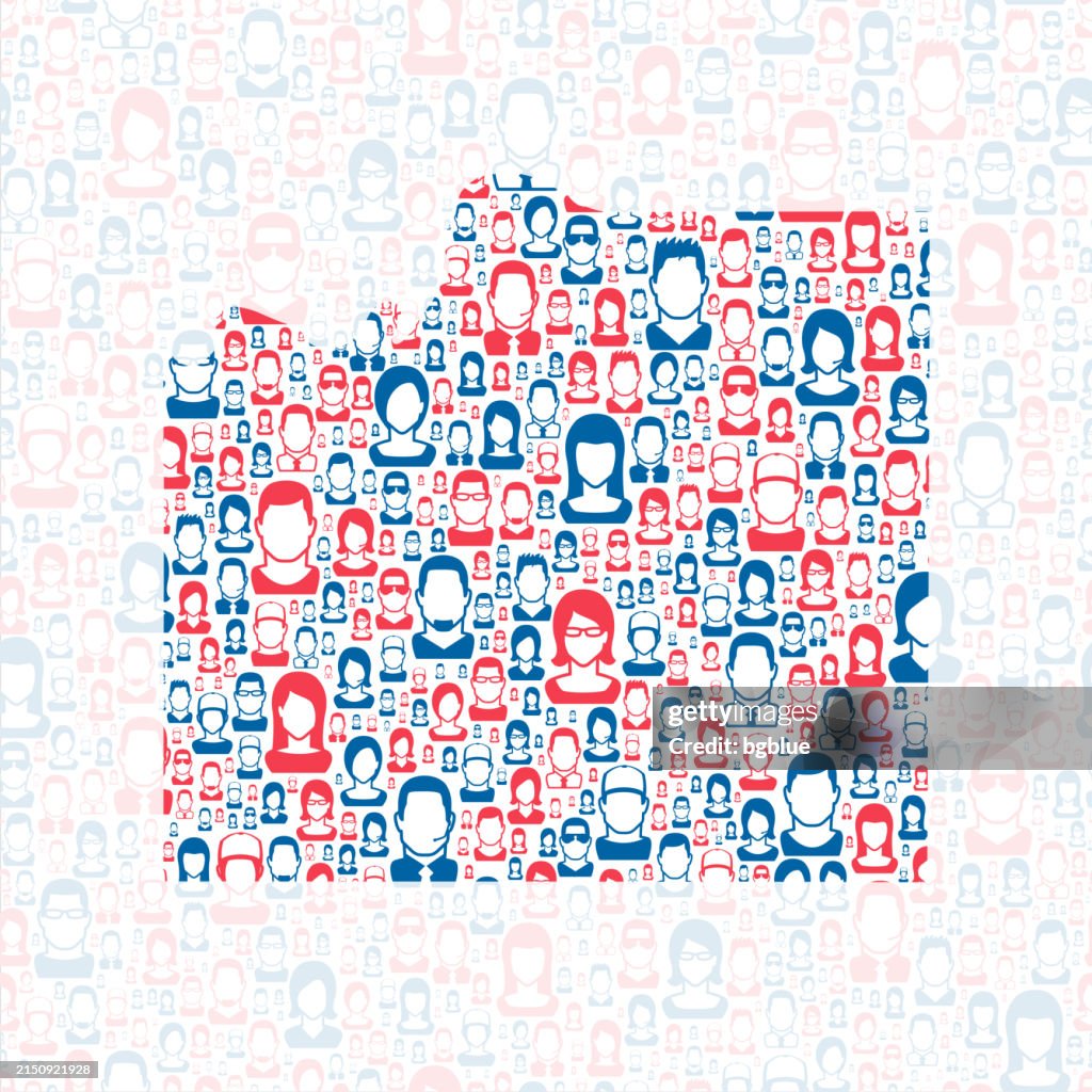 Johnson County, Kansas. Map with blue and red People