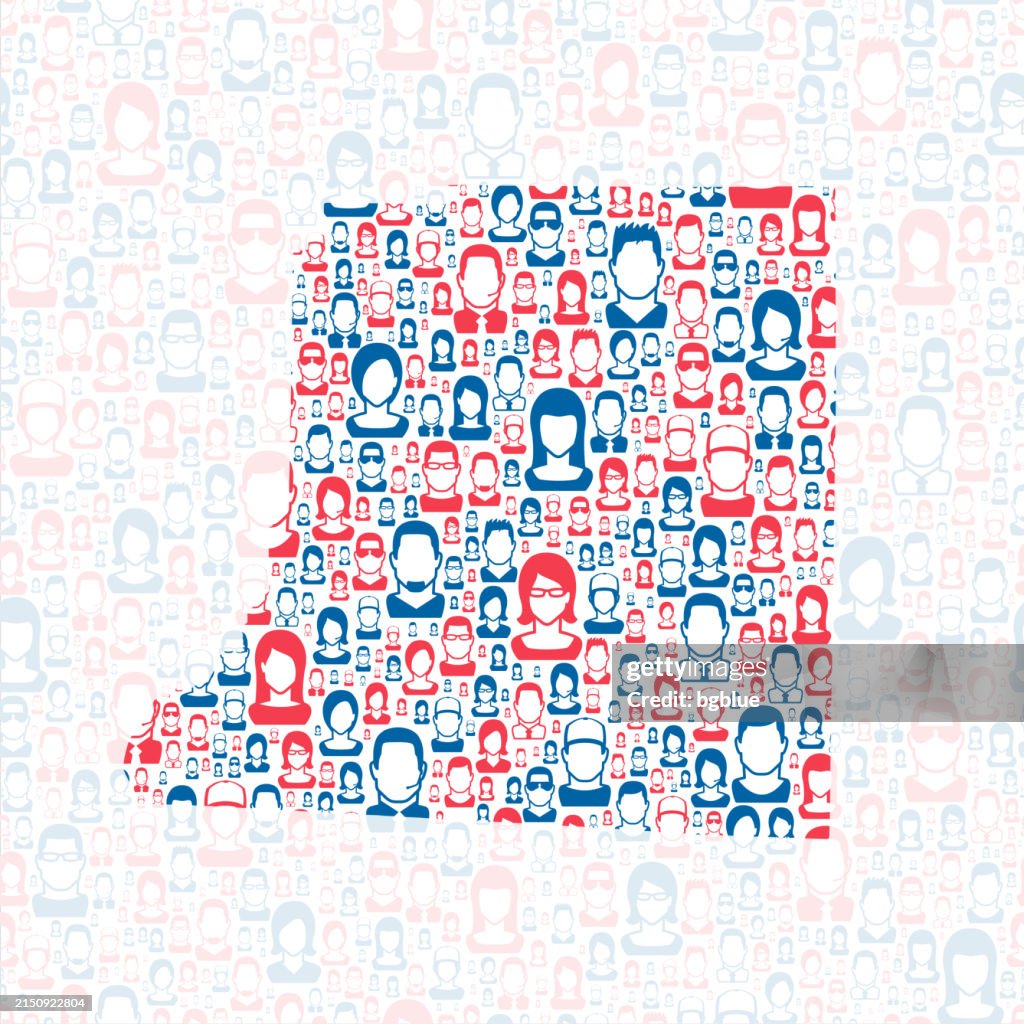 Decatur County, Georgia. Map with blue and red People