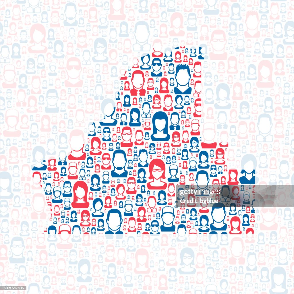 Walla Walla County, Washington. Map with blue and red People