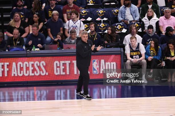 Lead assistant coach Micah Nori celebrates during the game against the Denver Nuggets during Round 2 Game 1 of the 2024 NBA Playoffs on May 4, 2024...