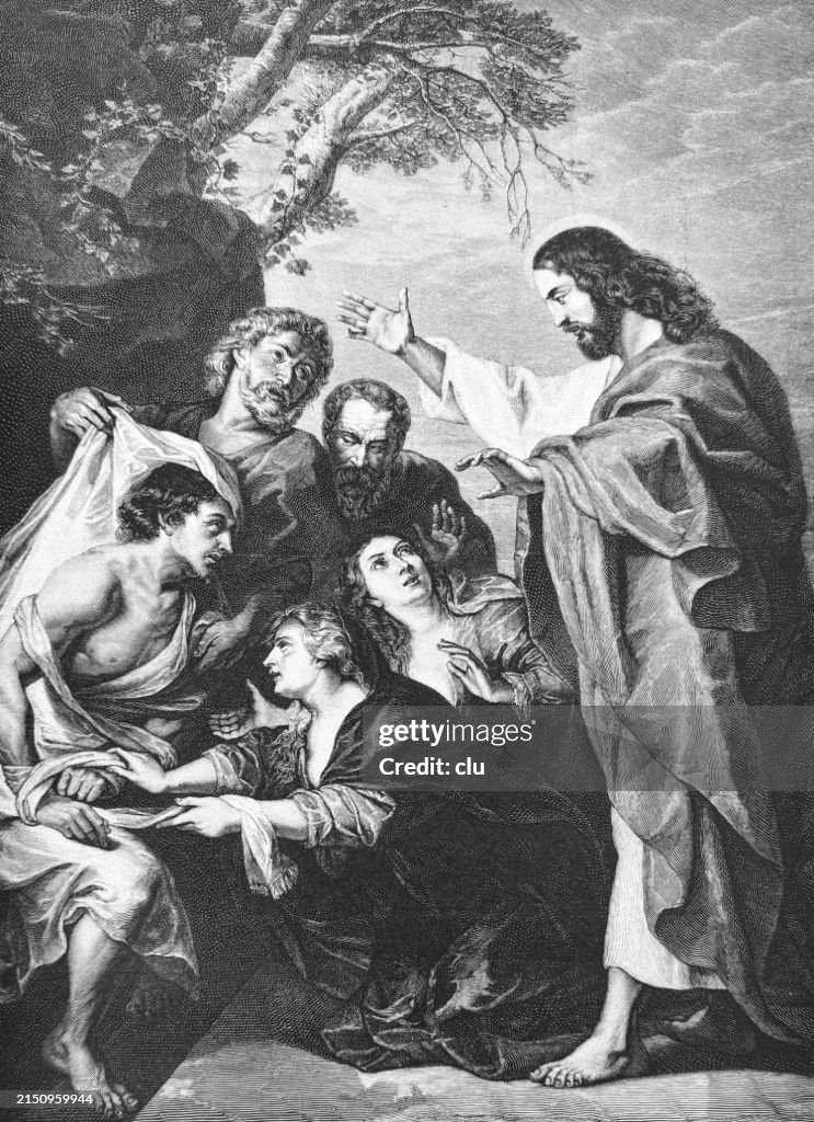 Jesus Wakes Lazarus From Death High Res Vector Graphic Getty Images Jesus Wakes Lazarus From Death High Res Vector Graphic Getty Images