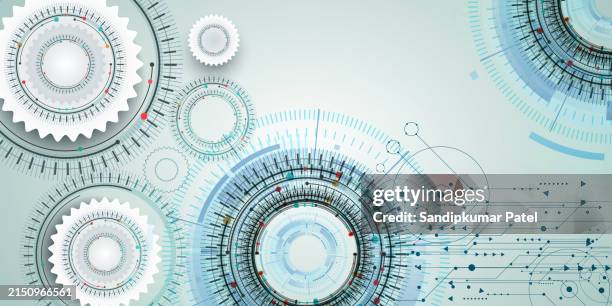 gears. abstract technical drawing, blueprint with gear, cogs. mechanical engineering, machinery construction, technology vector background - engineering-design-process-diagram stock illustrations