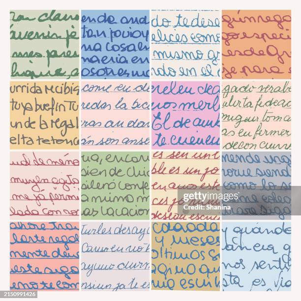 Neat School Handwriting Texture Grid Background High-Res Vector Graphic ...