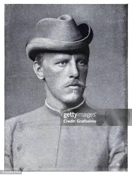fridtjof nansen norwegian explorer portrait 1897 - olden norway stock illustrations