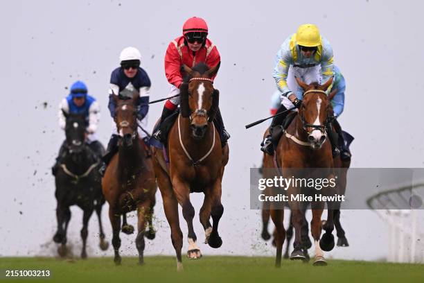 Mia Nicholls and Uncle Dick on their way to victory in the 5th race, the Best Odds Guaranteed At Yeeehaaa.Bet Handicap, at Brighton Racecourse on May...
