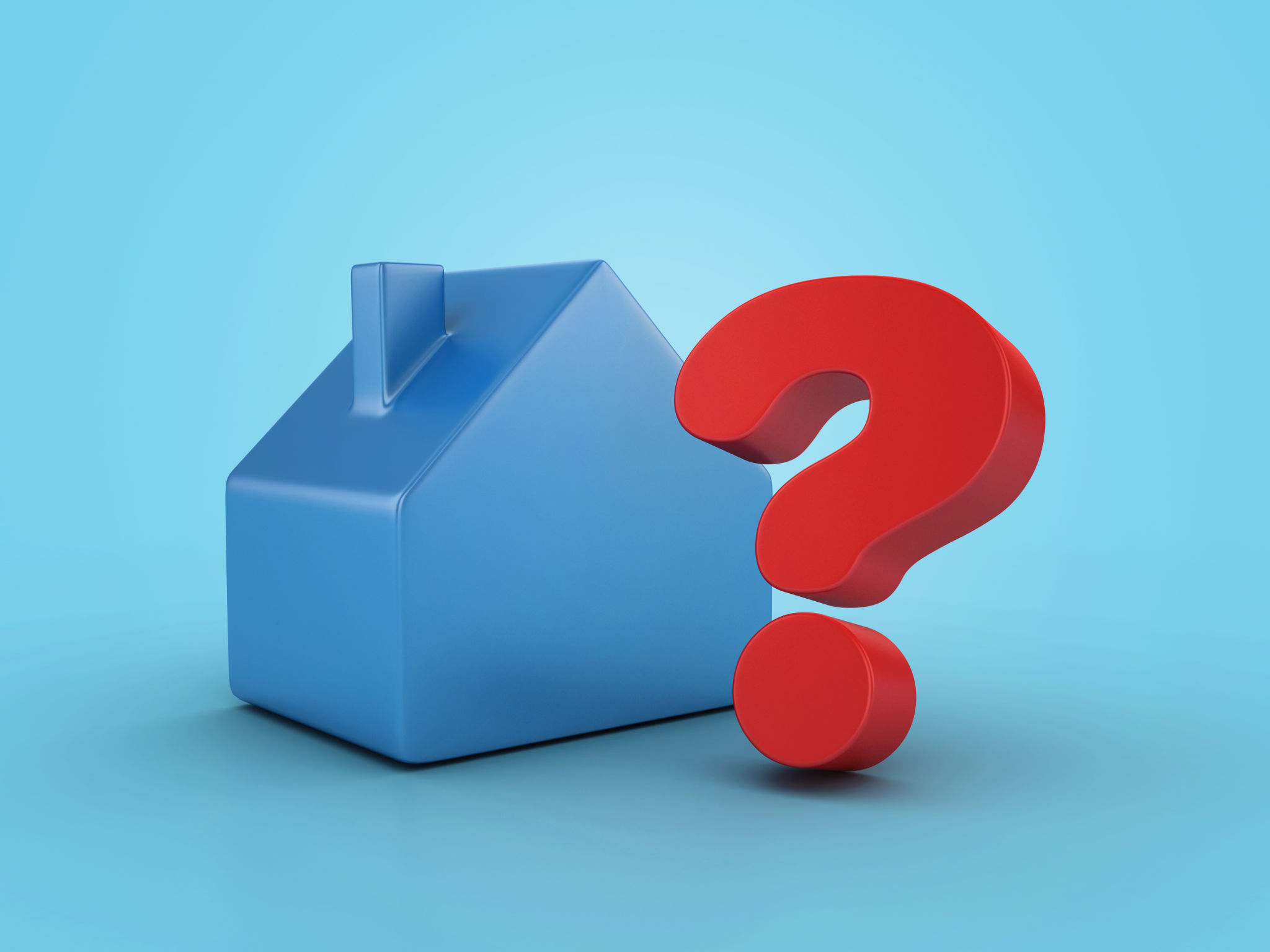 3D House with Question Mark 3D House with Question Mark