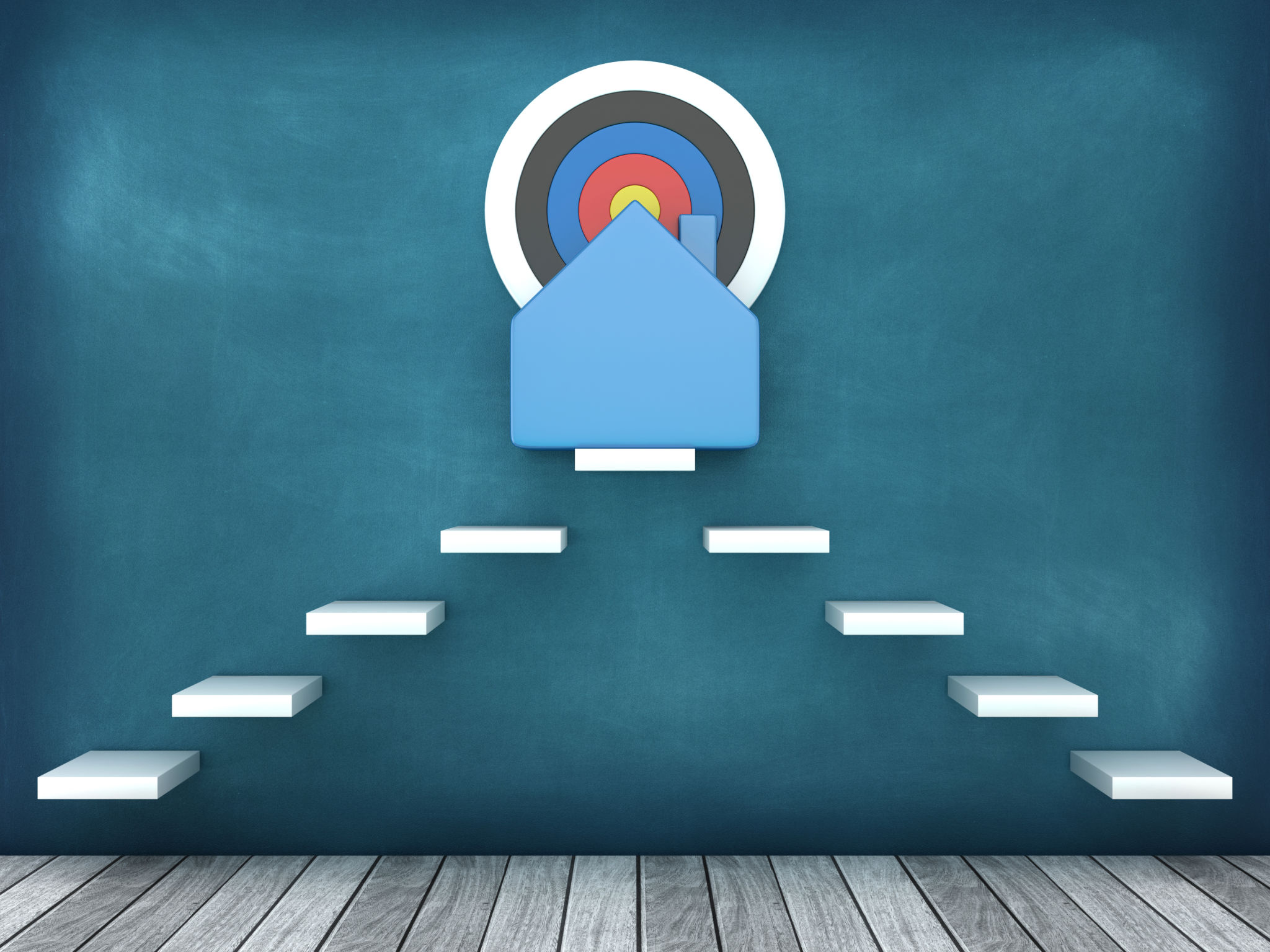 3D House with Steps and Target 3D House with Steps and Target