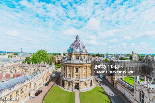 the radcliffe camera and all souls college in oxford, uk - oxford university bodleian library stock pictures, royalty-free photos & images