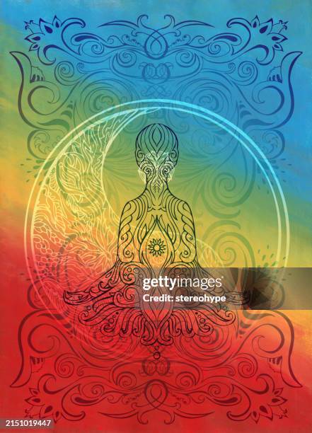 ying and yang states - root chakra stock illustrations