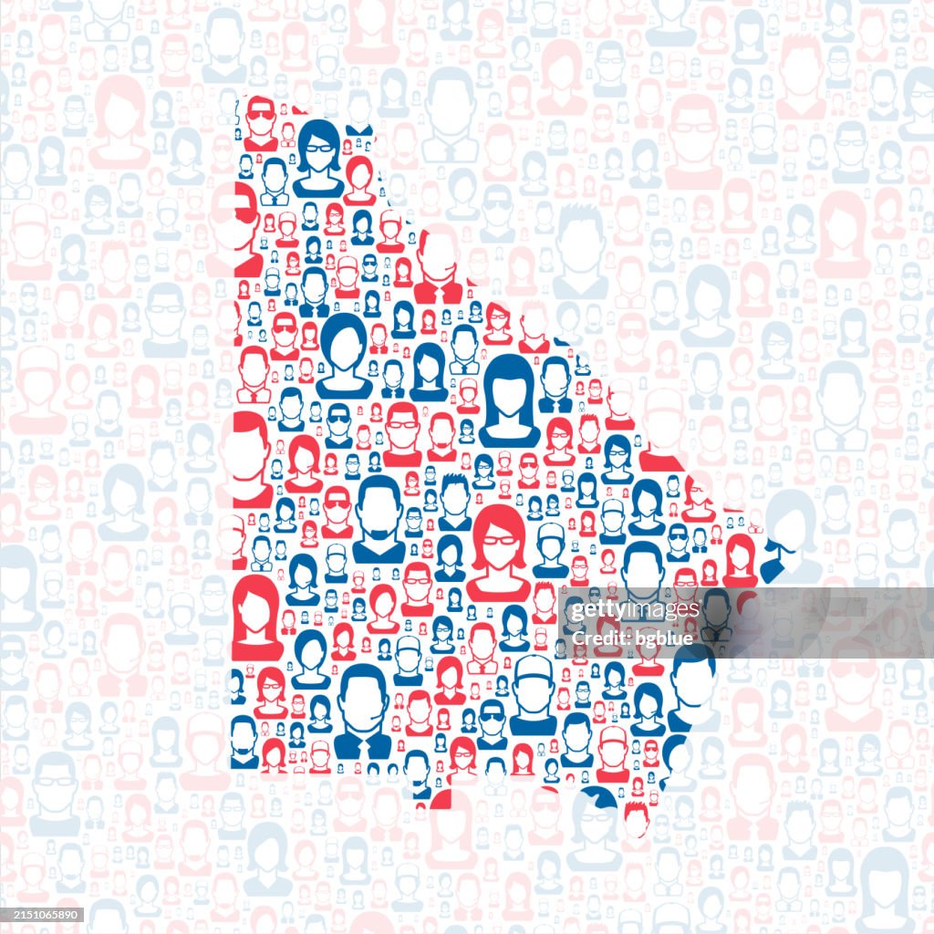DeKalb County, Georgia. Map with blue and red People