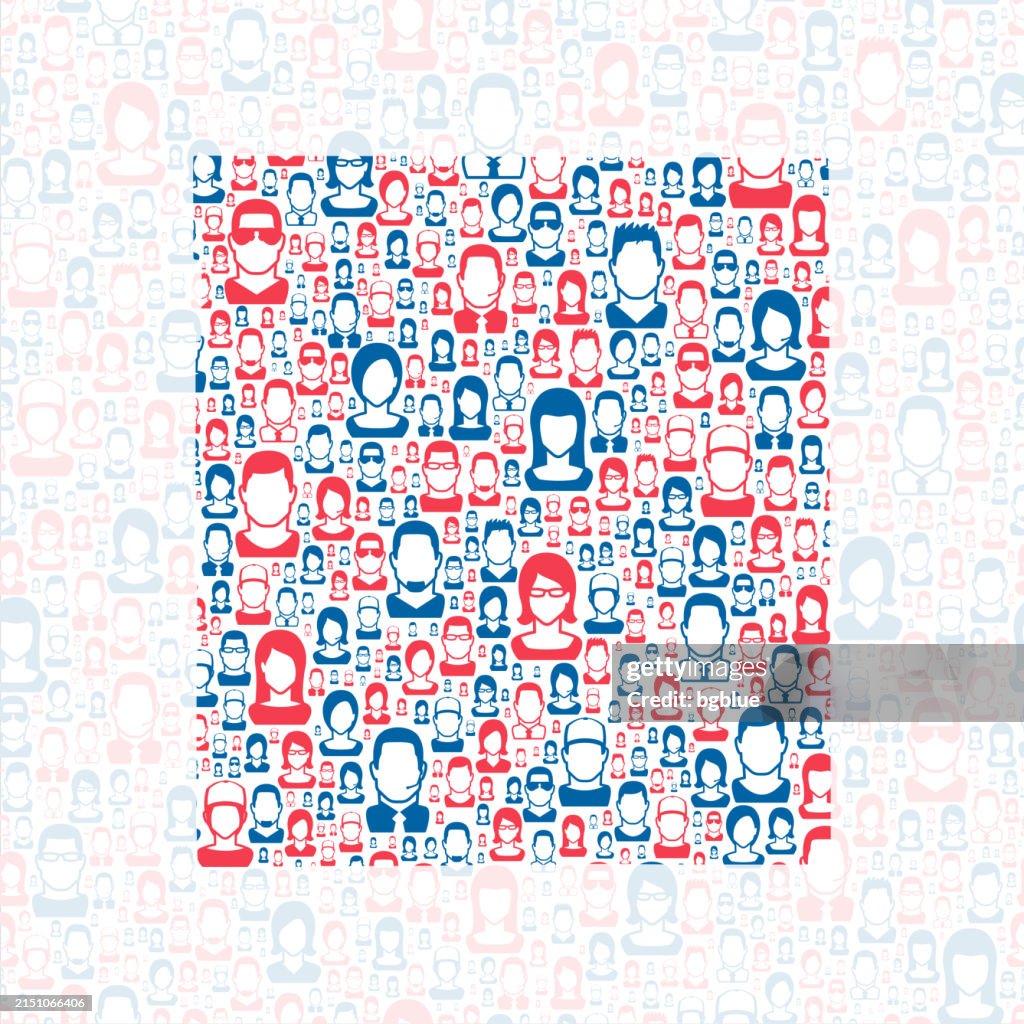 Crook County, Wyoming. Map with blue and red People