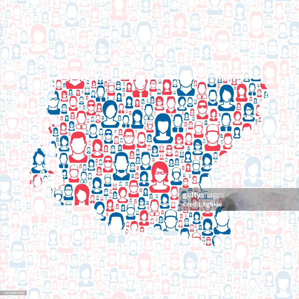 King County, Washington. Map with blue and red People